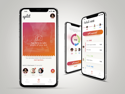 Split app design interface ios iphone mobile split ui ux