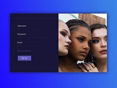 Signup Page Dribble daily daily ui challenge dailyui model sign in signin signup signup page signup screen signupform
