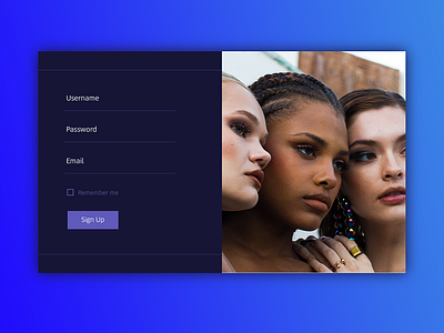 Signup Page Dribble