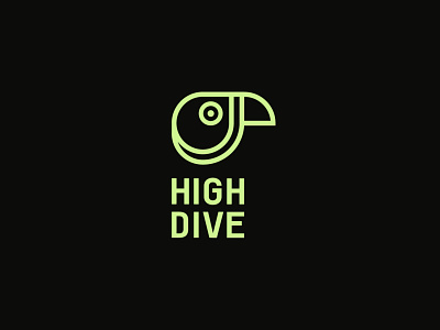 High Dive Logo Design animal bird branding design dive eagle extreme graphic grid high identity juste logo mark navickaite neon sport type typography vector