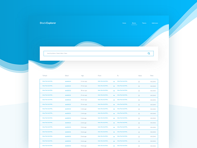 Block Explorer Landing Page