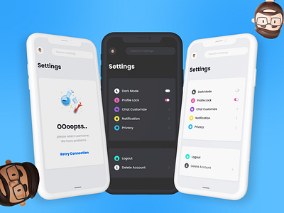 Design of Settings | Daily Design 3d android app branding clean daily design dailyui design graphic design hackedown illustration ios iphone ui