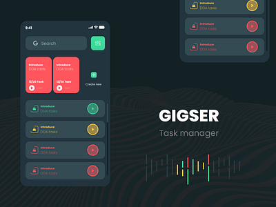 GIGSER task manager | Daily Design android app clean daily dailyui design ios light manager mobile planning task task manager to do todo todo app todolist tool ui ux
