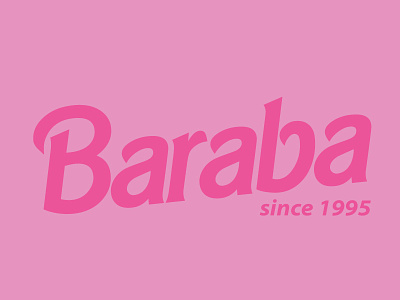 Baraba (Barbie) 1995 badgirl barbie design logo macedonian pink tshirt type