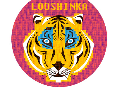 Icon design icon lion pink pixel tiger