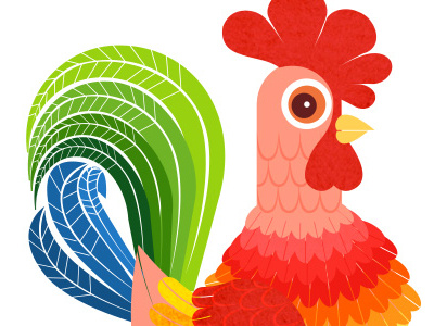 Rooster animal character color illustration rooster vector