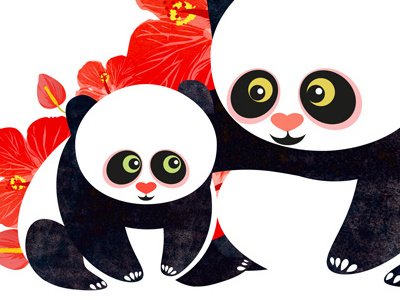 Panda animal character illustration panda vector