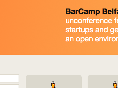 BarCamp Belfast helvetica orange