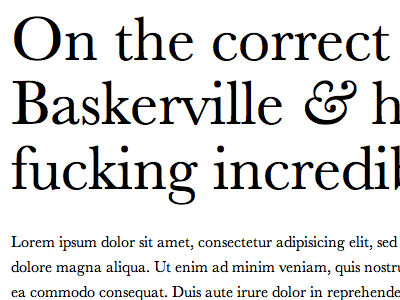 Baskerville: Fucking Incredible ampersand baskerville black white