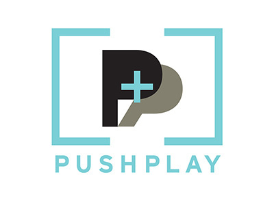 Pushplay Logo identity logo logomark typography