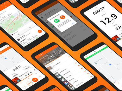 Strava - Integration with Spotify app clean design flat interactiondesign minimalistic portfolio product design strava ui ux