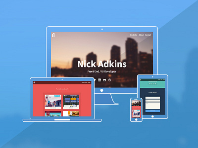 NickAdkins.com Portfolio - Responsive Views flat flat design ipad iphone minimalistic portfolio responsive web design