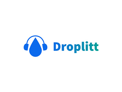 Droplitt - Music App Logo branding clean design flat design logo portfolio rgb ui vector