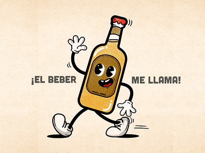Mr. Chela beer character characterdesign happy illustration oldschool