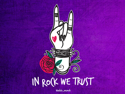 In Rock We Trust! illustration illustrations rock rock and roll woman