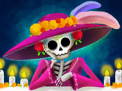 Catrina catrina day of the dead digital illustration photoshop