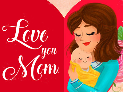 Happy Mother´s Day! 💖 baby heart illustration love mom mother mothers day woman