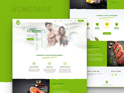 FitBoxes website box clean design fitness food green healthy homepage lime web webdesign website