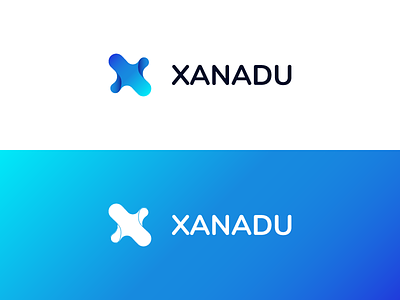 Logo Xanadu blue brand clean company design graphics it logo logotype shot type white x xanadu