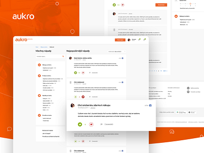Aukro community forum - desktop version aukro chat clean community design discussion ecommerce graphics orange ui web website white