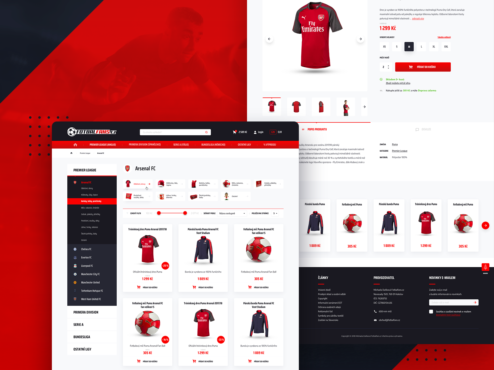 Football website by Tomáš Müller on Dribbble