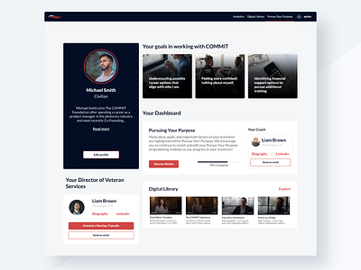 COMMIT - Veterans Transition Support design desktop design profile uidesign veterans website