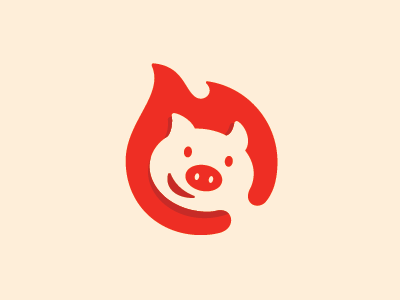 Hotpig animal fire flame icon illustration logo logotype mark pig symbol vector