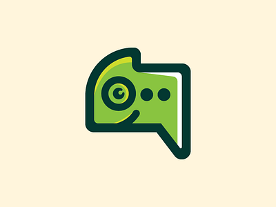 Chateon branding chameleon chat cute design design app education green logo logotype mark talk