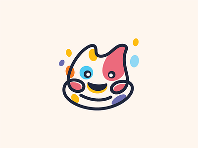 Happy Cat animal brand branding cat colourfull cute design happy kids logo mark vector