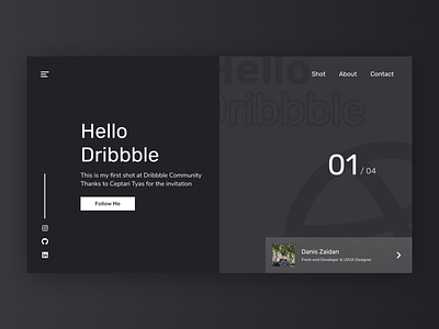 Hello Dribbble! dark debut shot dribbble invite first shot hello dribbble hero homepage landingpage ui ux web web design