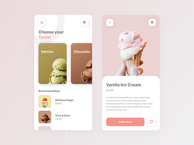 Ice Cream Shop app ice cream icecream mobile pink ui ui design uiux