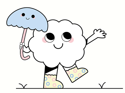 Cloudy Day character character design cloud cloud character illustration retro character