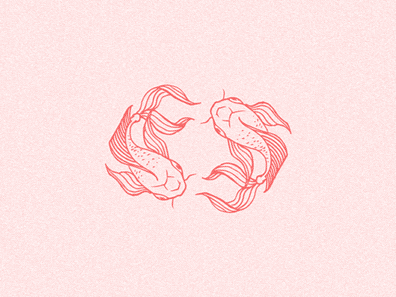Brushy koi fish and beets monogram design icon design icon subbrand submark lockup monogram restaurant branding typography branding