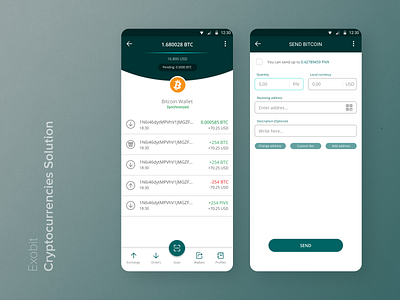 Exobit Wallet app design interface navigation bar ui uidesign uiux ux wallet wallet app