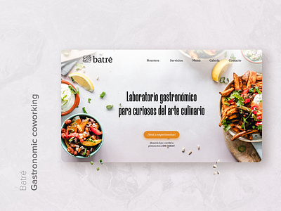 Batré- Gastronomic coworking cta button food interface landingpage topbar ui uiux