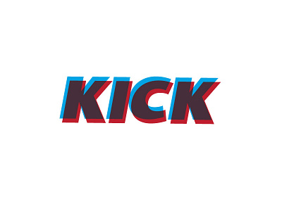 Kick 3d branding kick logo stand out