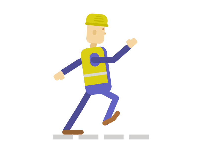 Ae Walk Cycle (Walker Worker) after effects flat animated icons flat design flat style walk cycle walk cycle without duik