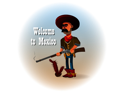WeLcome to Mexico animation cartoon color desing for gradient grafic icon illustration illustrator print vector