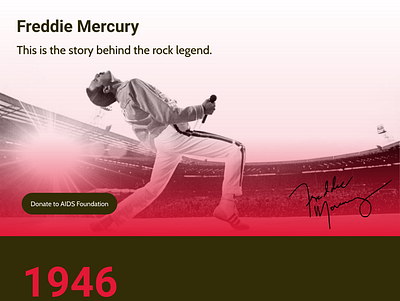 Freddie Mercury Bio design flat minimal ui uianimation ux web