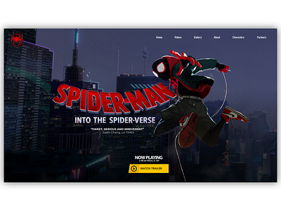 Spiderman: Into The Spider-Verse concept design sketch app spiderman ui ui design uidesign ux ux designer website concept