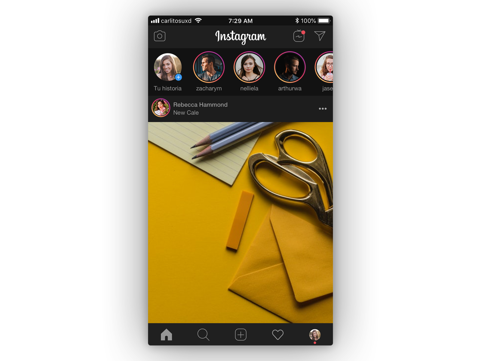 Instagram - Dark theme concept by Carlos Collazos on Dribbble