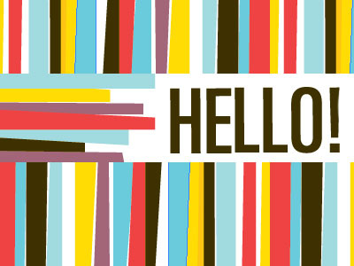 Hello bright clean colors fun hand lettering hello lettering stripes type typography