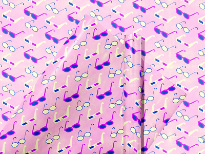 Glasses Wrapping Paper glasses illustration isometric purple repeatable surface design wrap wrapping paper