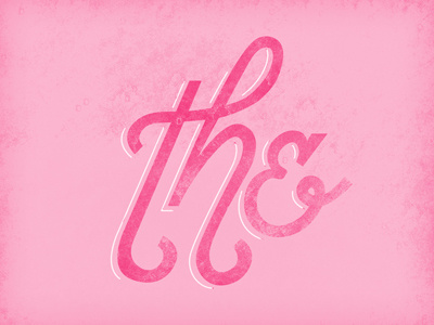 The hand lettering hand type pink script texture the