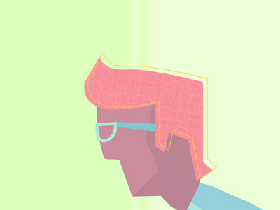 Character study character geometric glasses hair offset pink shapes