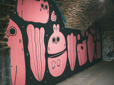 A wall in Tabacalera Madrid character design characters illustration mural streetart