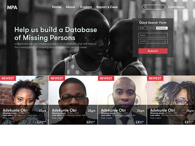 Missing Persons Archive Africa design inkscape ui uidesign