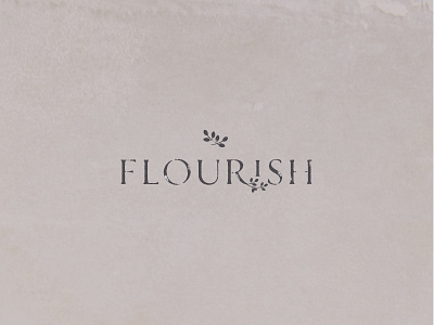 Flourish logo botanical branding distressed floral logo typography vintage