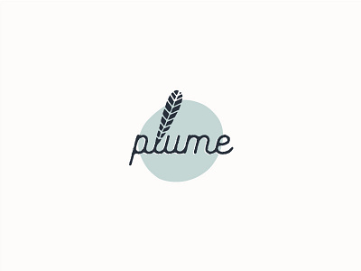 Plume logo branding distressed feather logo retro typography