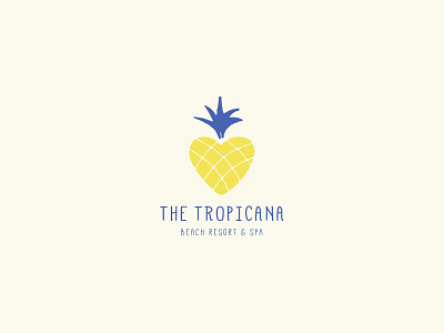 The Tropicana Logo branding heart hospitality logo pineapple resort tropical typography